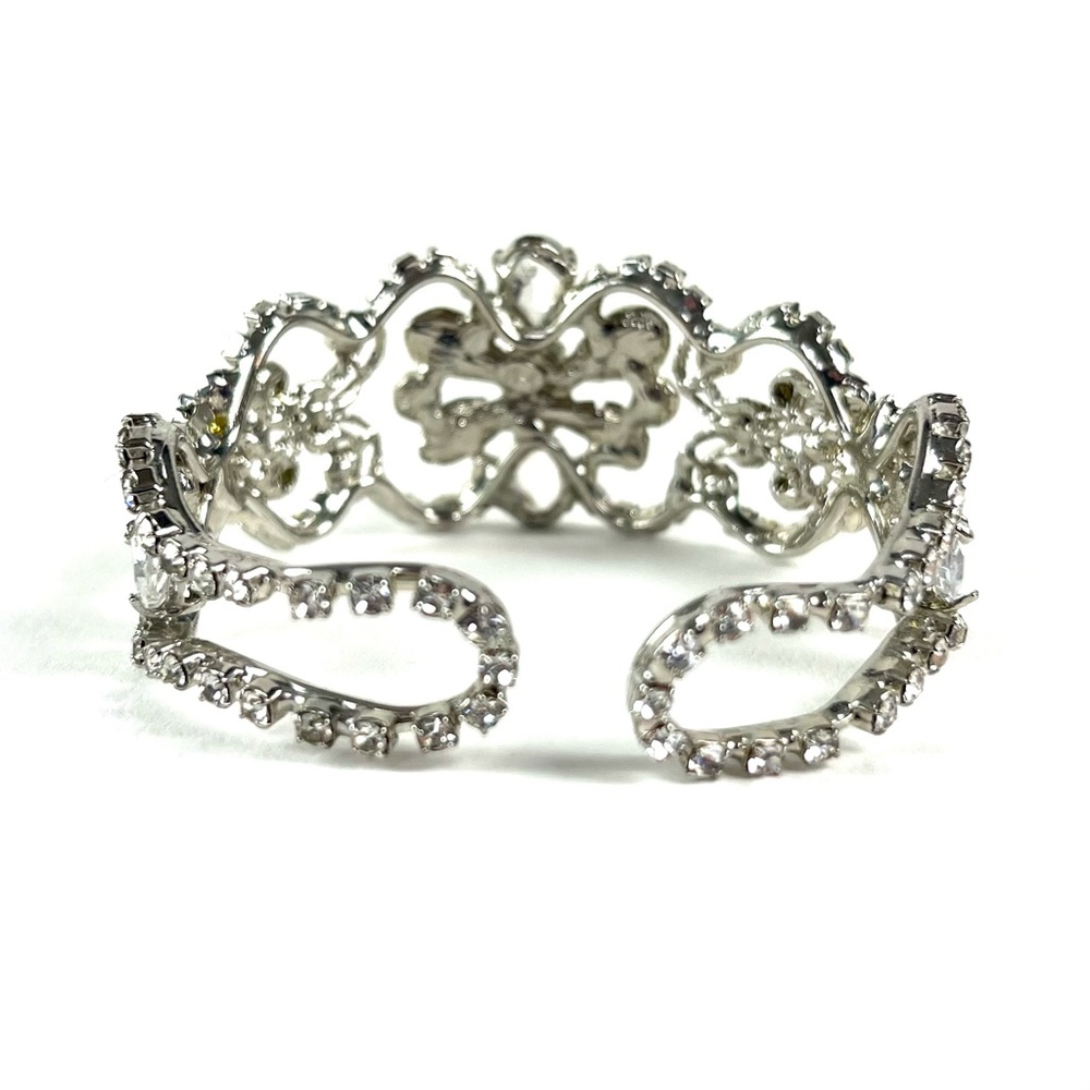 Bebe Bling Rhinestone Silver Bangle Bracelet - image 2